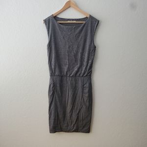 Athleta Westwood Black and White Micro-Striped Dress